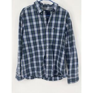 American Eagle AE Men's Long Sleeve Classic Button Plaid Check Casual Shirts XL